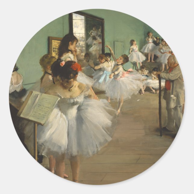 The Dance Class. Edgar Degas Classic Round Sticker (Front)