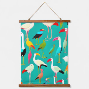 The Dance of Bird Colours Hanging Tapestry
