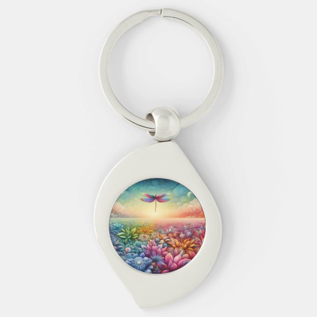 The Dance of Dragonfly Button Key Ring (Front)