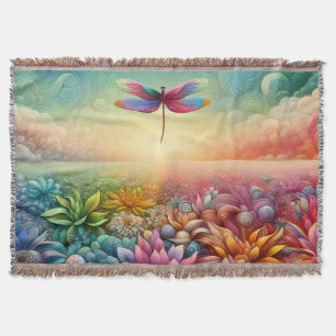 The Dance of Dragonfly Throw Blanket