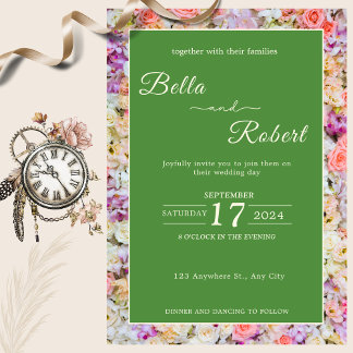 The Dance of Purple and White Roses Invitation