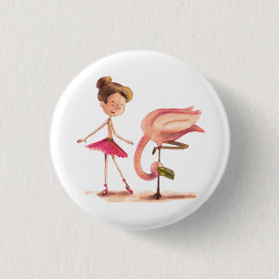 The Dancer and the Flamingo 3 Cm Round Badge