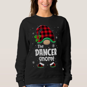 The Dancer Gnome Buffalo Plaid Christmas Matching Sweatshirt