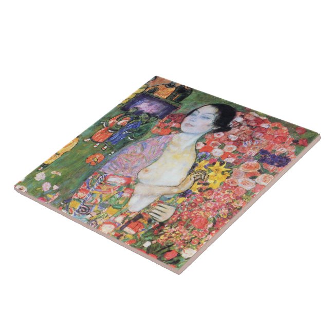 The Dancer, Gustav Klimt Ceramic Tile (Side)