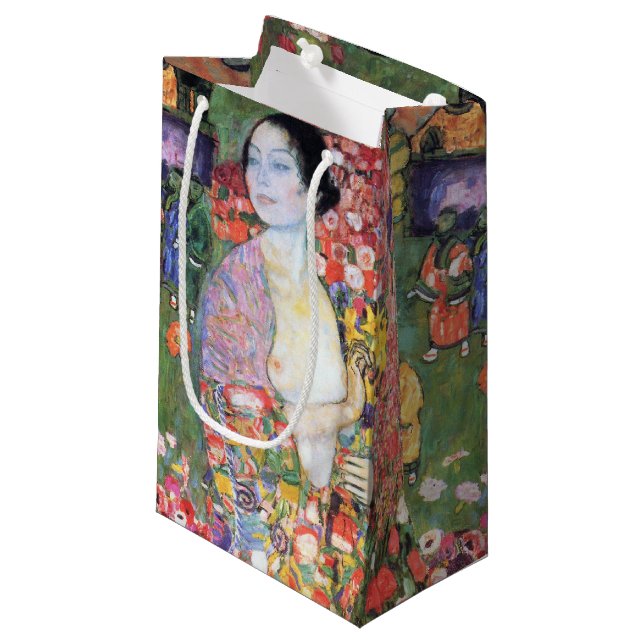The Dancer, Gustav Klimt Small Gift Bag (Front Angled)