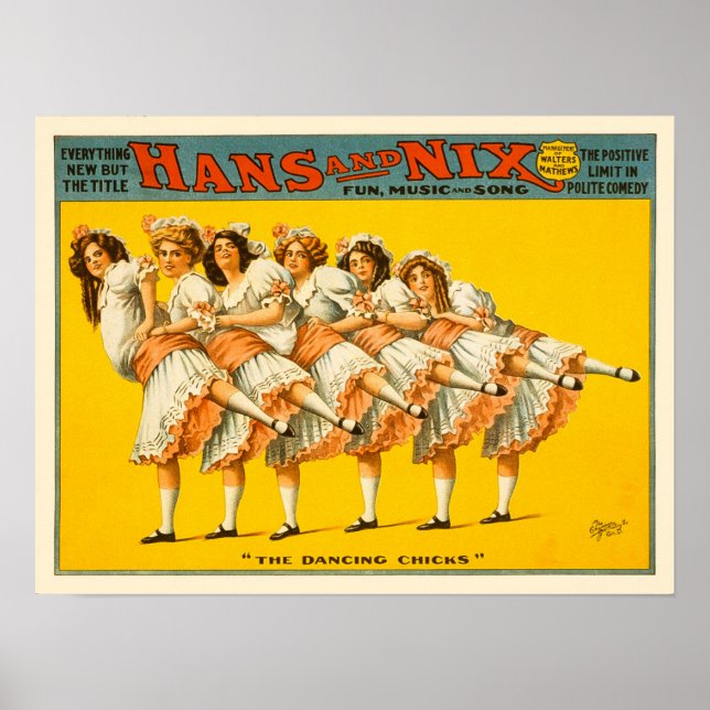 The Dancing Chicks - Vintage Theatre Print (Front)
