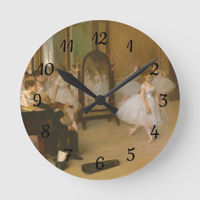 The Dancing Class (1870)  Edgar Degas Round Clock (Front)