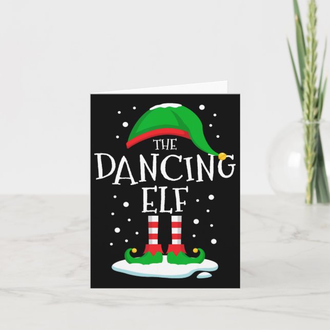 The Dancing Elf Christmas Family Matching Xmas Dan Card (Front)