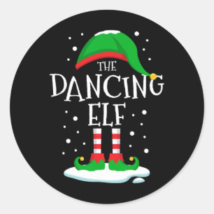The Dancing Elf Christmas Family Matching Xmas Dan Classic Round Sticker