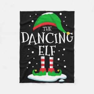 The Dancing Elf Christmas Family Matching Xmas Dan Fleece Blanket