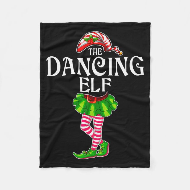 The Dancing Elf Christmas Matching Family Group  Fleece Blanket (Front)