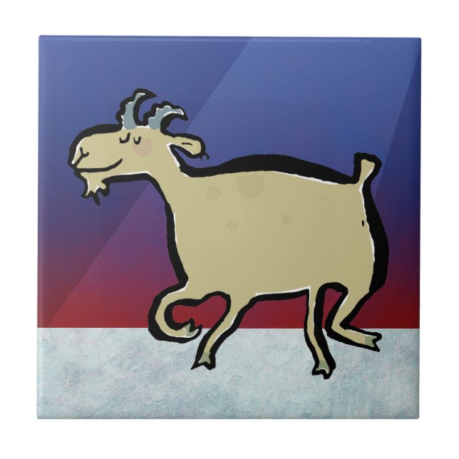 The dancing goat ceramic tile (Front)