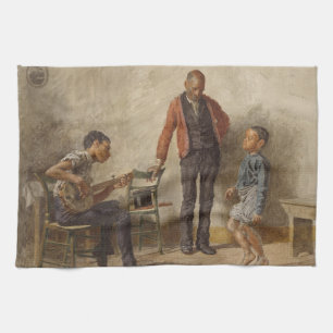 The Dancing Lesson by Thomas Eakins Tea Towel