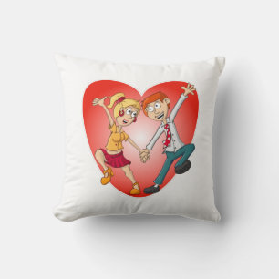 The dancing man and woman for the Valentine heart. Cushion