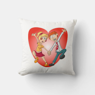 The dancing man and woman for the Valentine heart. Cushion