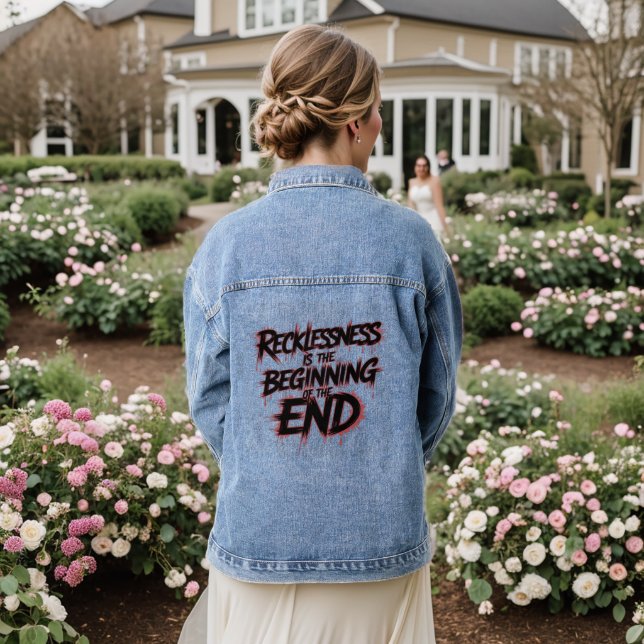 The Danger of Reckless Leadership Denim Jacket (Wedding Back)