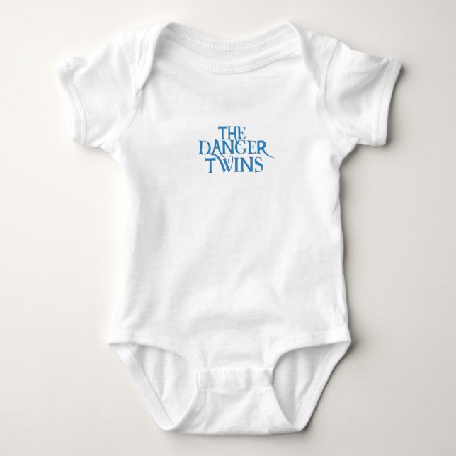The Danger Twins: Grape (light Blue)  Baby Bodysuit (Front)