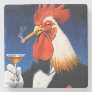 The Dapper Rooster Funny Gentleman's Club Stone Coaster