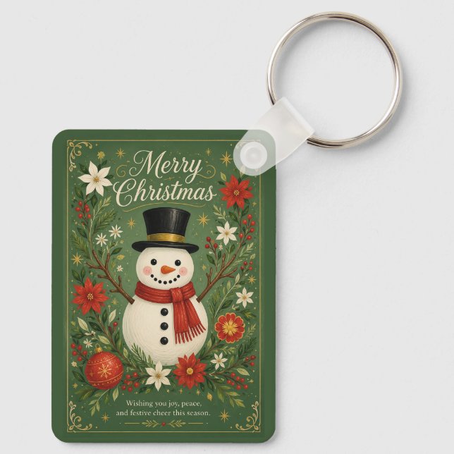 The Dapper Snowman’s Greetings Key Ring (Back)