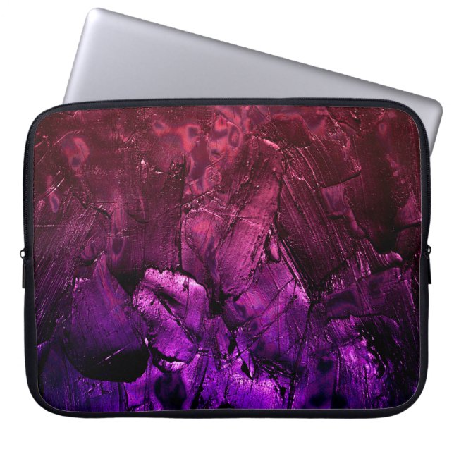 The dark abstract background texture with gradient laptop sleeve (Front)