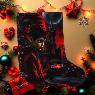 The dark christmas time. large christmas stocking