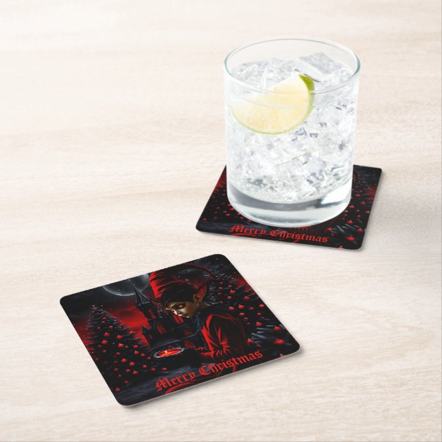 The dark christmas time.  square paper coaster (Insitu)