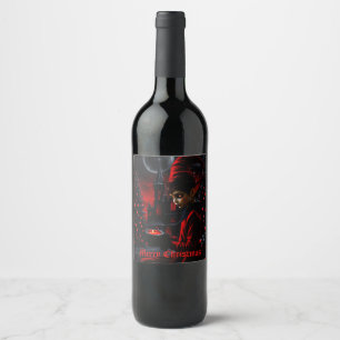 The dark christmas time. wine label