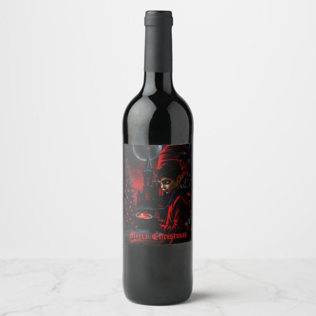 The dark christmas time.  wine label (Front)