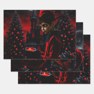 The dark christmas time.  wrapping paper sheet