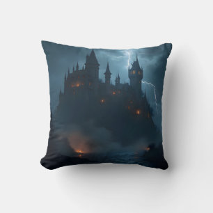 The Dark Hold – Gothic Fantasy Fortress Throw  Cushion