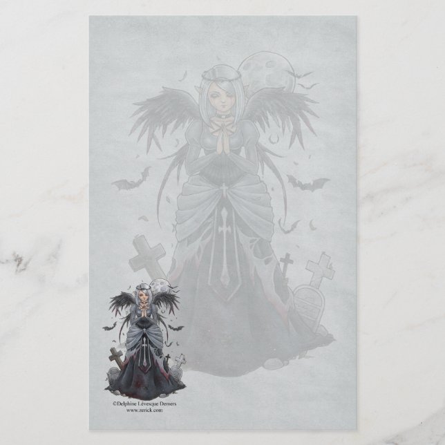 The Dark Priestess Angel Stationery (Front)