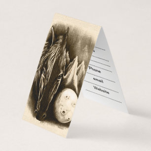 The Dark Side - Surreal Black Horse and Moon Business Card
