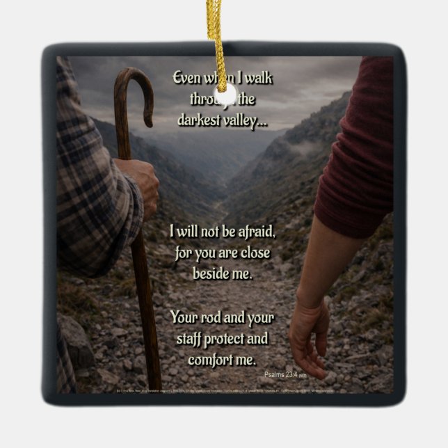 The darkest valley ceramic ornament (Front)
