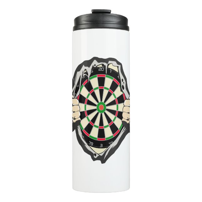 The dartboard on your chest Darts Fever Thermal Tumbler (Front)