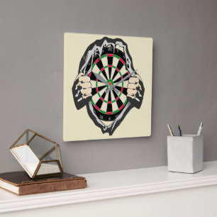 The dartboard on your chest! placemat square wall clock