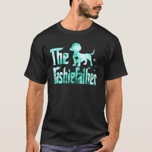The Dashiefather Dachshund Tie Dye Wiener Dog Dad  T-Shirt