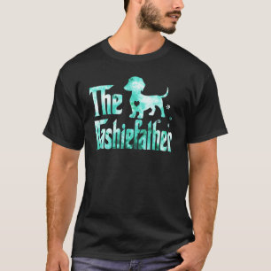 The Dashiefather Dachshund Tie Dye Wiener Dog Dad  T-Shirt