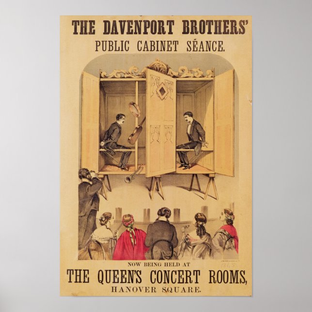 The Davenport brothers, poster for Seance, 1865 (Front)