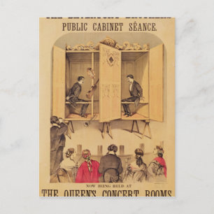 The Davenport brothers, poster for Seance, 1865 Postcard