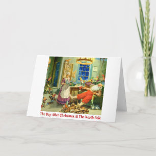 The Day After Christmas at the North Pole. Holiday Card
