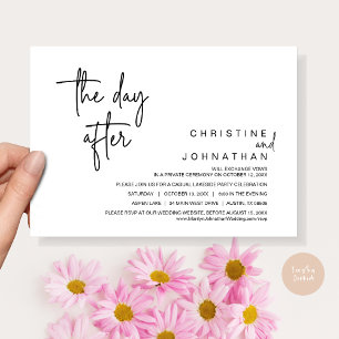 The Day After, Wedding Elopement Dinner Party Invitation