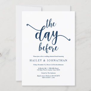 The day before, Wedding Rehearsal Lunch or Brunch Invitation