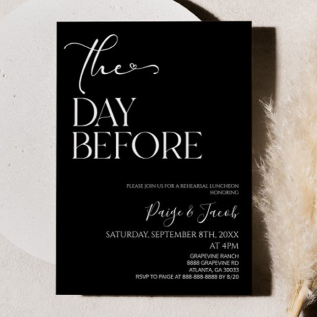 The Day Before Wedding Rehearsal Luncheon Lunch Invitation (Creator Uploaded)