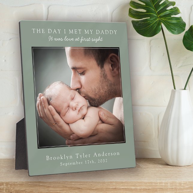The Day I Met My Daddy Photo Father's Day Keepsake Plaque (Creator Uploaded)