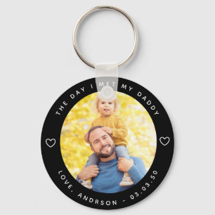 The Day I Met My Daddy Photo First Father's Day Key Ring