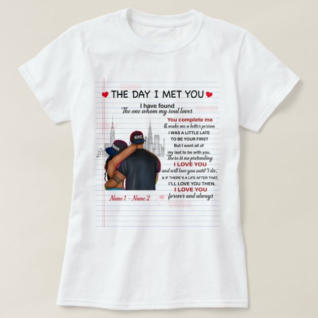 The day i met you shirt (Design Front)