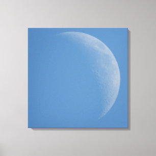 The Day Moon, Moon Photography Art Canvas Print