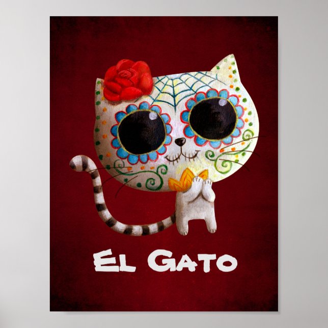 The Day of The Dead Cute Cat Poster (Front)