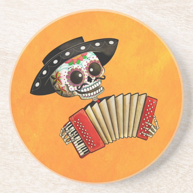 The Day of The Dead Skeleton El Mariachi Coaster (Front)