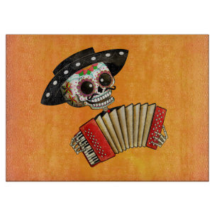 The Day of The Dead Skeleton El Mariachi Cutting Board